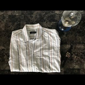 Men’s XL Bugatchi Striped Dress Shirt